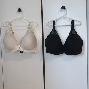 Black and white Natori lace bras